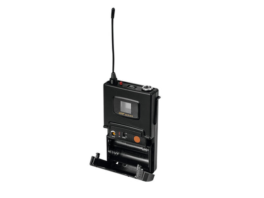 Omnitronic UHF-502 Taschensender 823-832MHz, inkl. Lavalier (CH B orange) – Ansicht 2