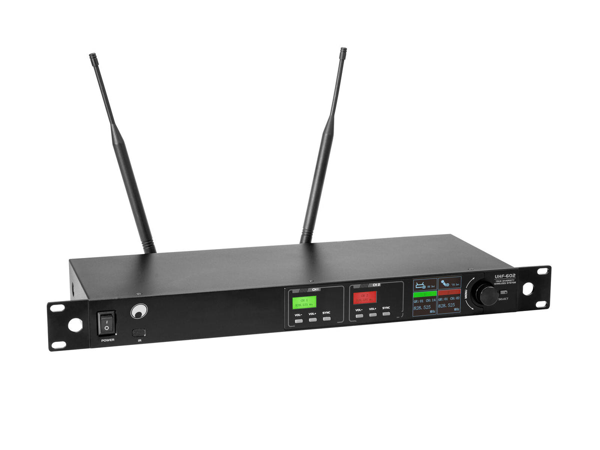 Omnitronic UHF-602 2-Kanal Funkmikrofon-System 520-554 MHz – Ansicht 2