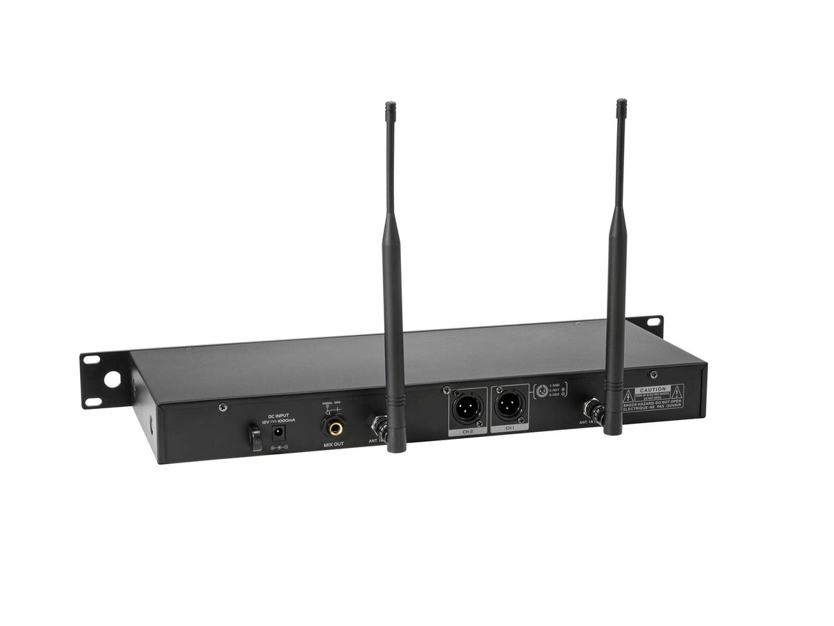 Omnitronic UHF-602 2-Kanal Funkmikrofon-System 520-554 MHz – Ansicht 3