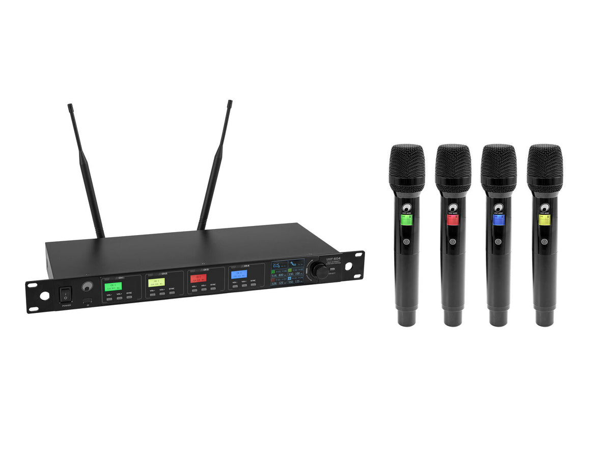 Omnitronic UHF-604 4-Kanal Funkmikrofon-System 823-832/863-865 MHz
