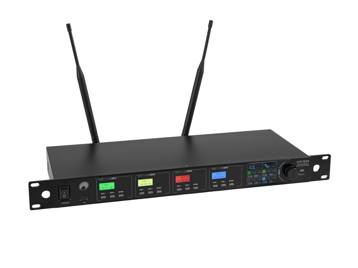 Omnitronic UHF-604 4-Kanal Funkmikrofon-System 520-554 MHz – Ansicht 2