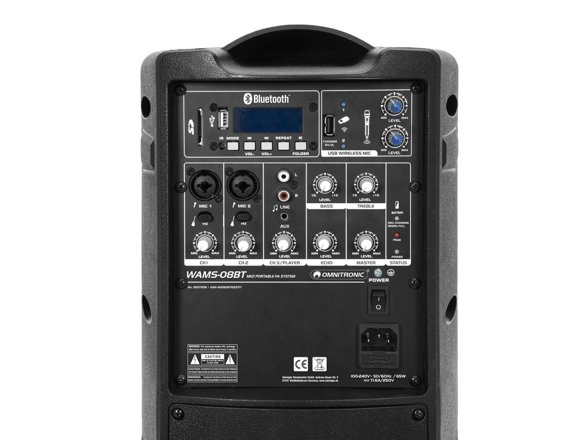 Omnitronic WAMS-08BT MK2 Drahtlos-PA-System – Ansicht 3