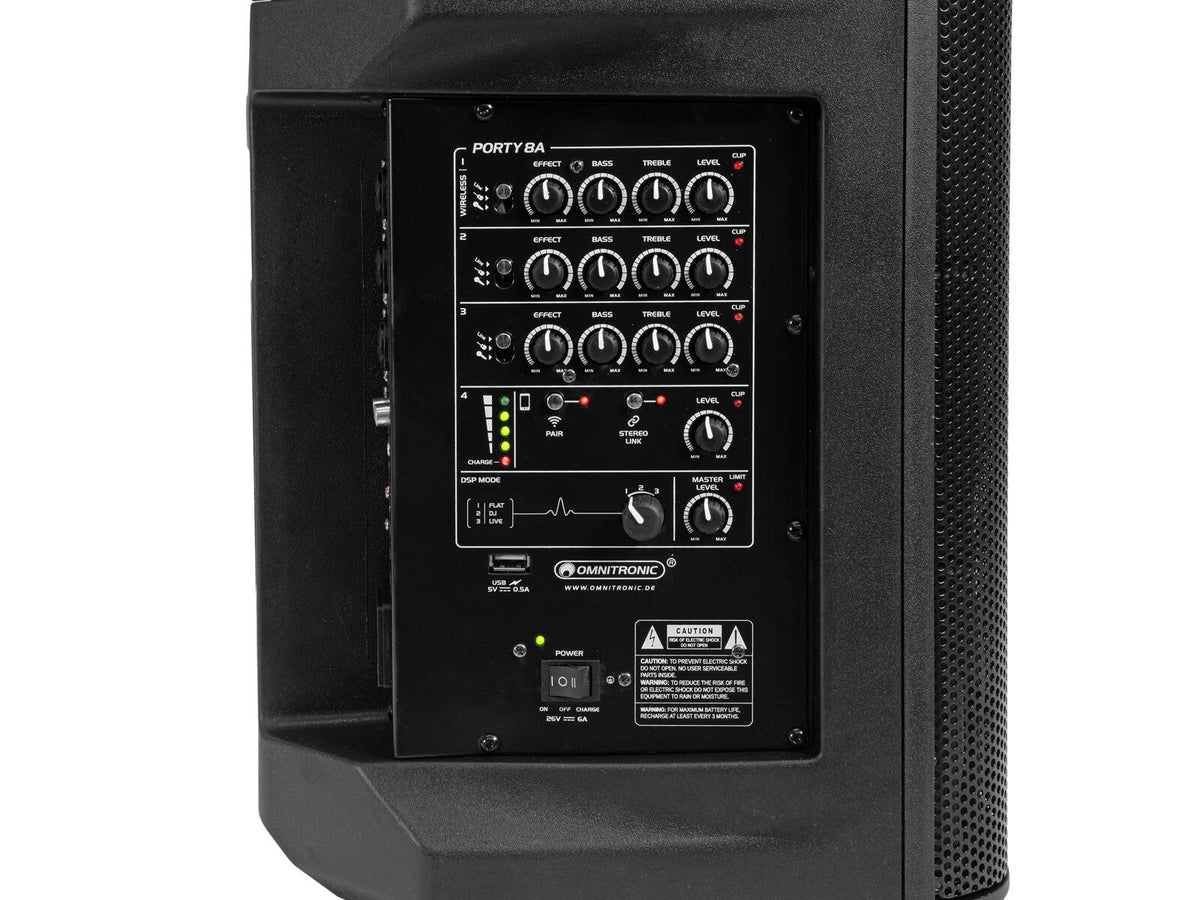 Omnitronic PORTY-8A Drahtlos-PA-System – Ansicht 7
