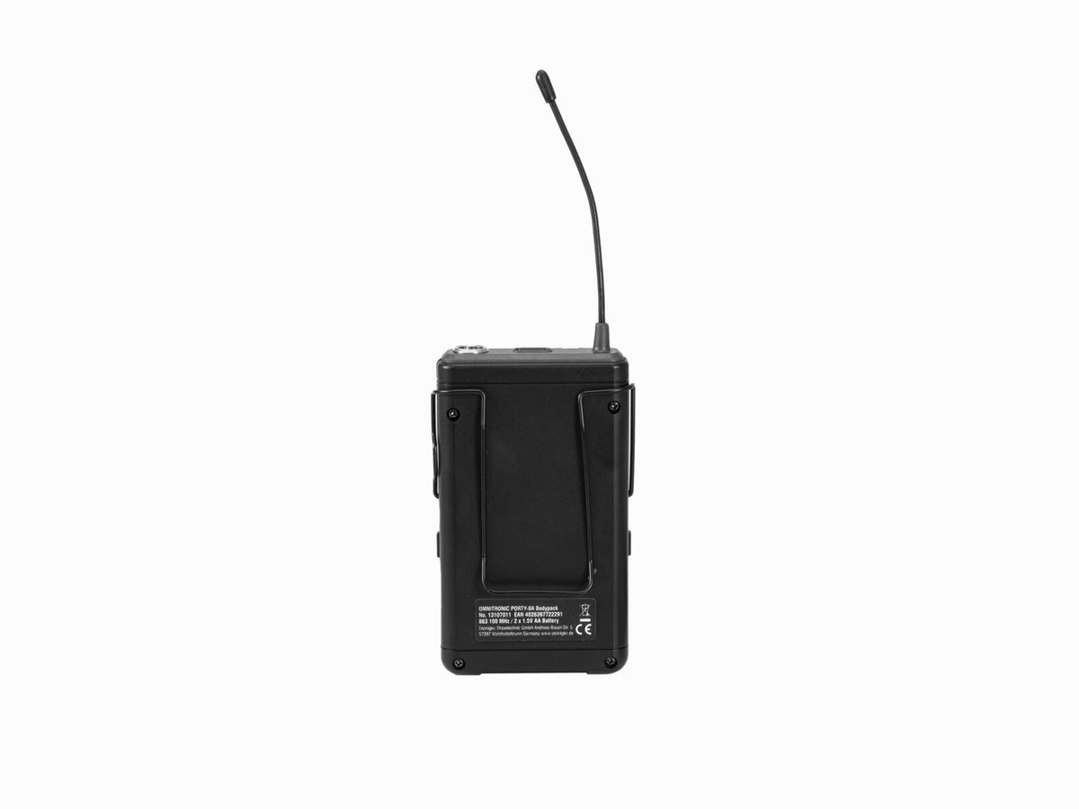 Omnitronic PORTY-8A Taschensender + Kopfbügelmikrofon 863,1MHz – Ansicht 3