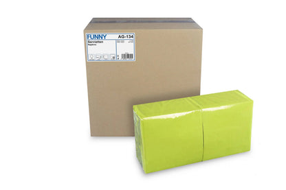 Funny Tafelserviette farbig, 3-lagig, 40 x 40 cm, 1/4-Falz, kiwi, 4 x 250 Stück