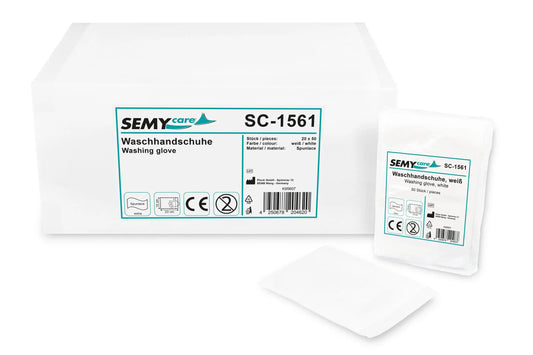 SemyCare Waschhandschuhe EXTRA, weiß,15x23 cm, 20x50 Stück