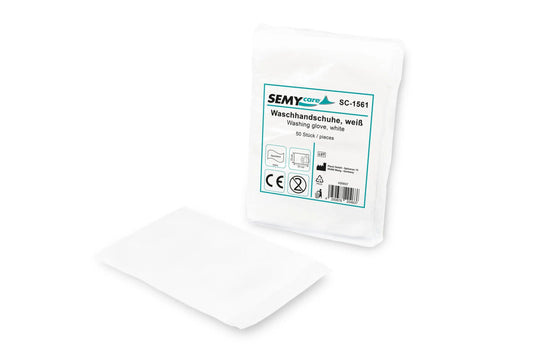SemyCare Waschhandschuhe EXTRA, weiß,15x23 cm, 20x50 Stück