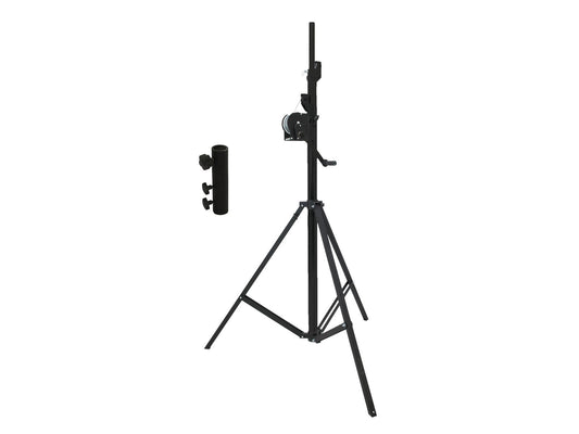 Eurolite Set STT-400/85 Kurbelstativ TÜV/GS schwarz + STV3529 Adapter lang