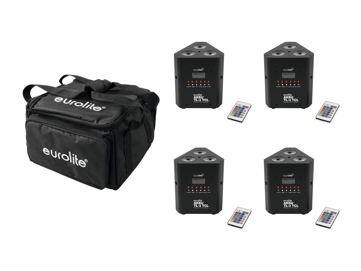 Eurolite Set 4x AKKU TL-3 QuickDMX + Soft-Bag