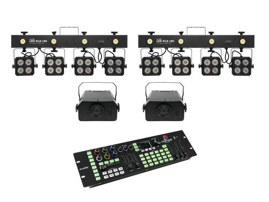 Eurolite Set 2x LED KLS-180 + 2x LED WF-40 + DMX LED Color Chief Controller
