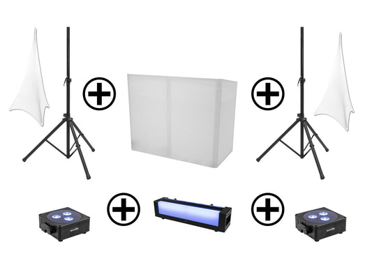 Eurolite Set AKKU 2x Flat Light 3 sw + Bar-6 + Ständer – Ansicht 2