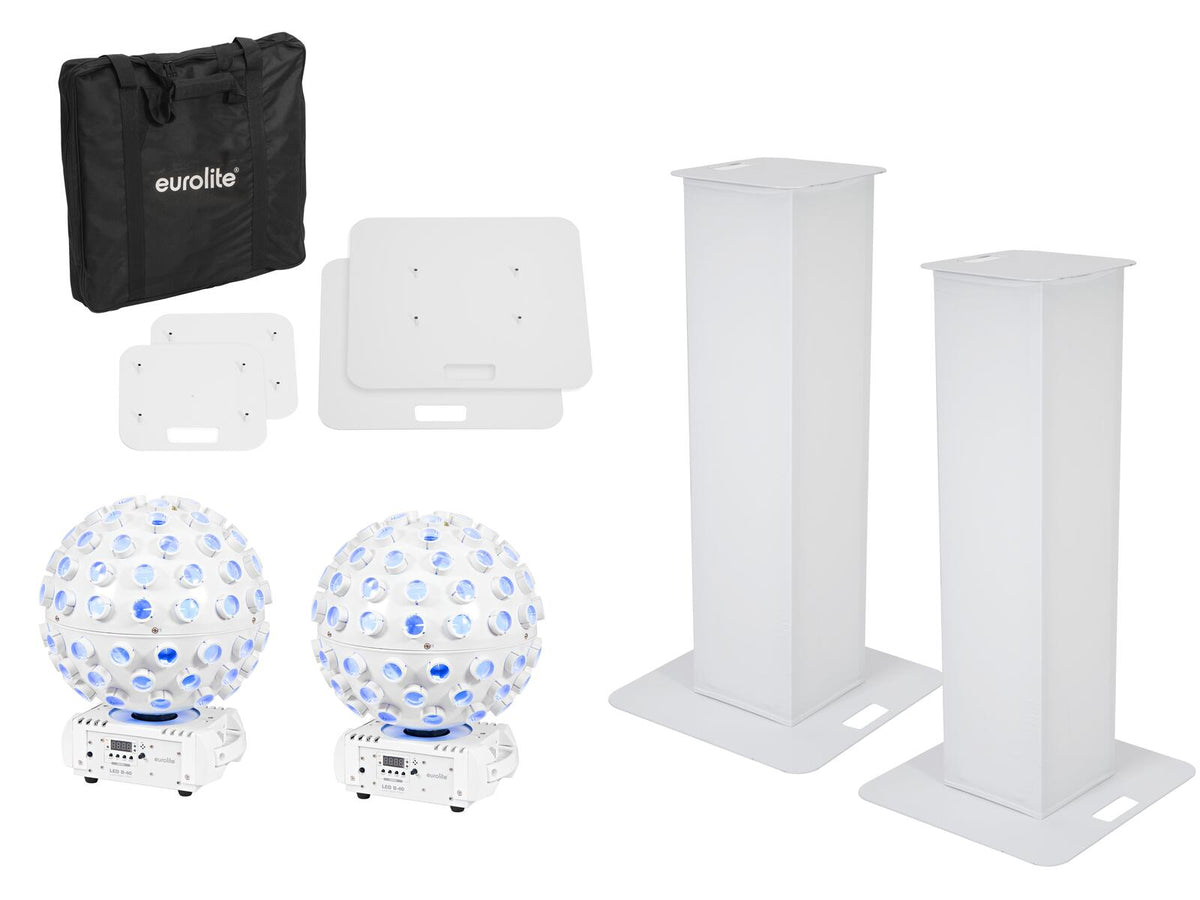 Eurolite Set 2x Stage Stand 100cm + 2x LED B-40 Strahleneffekt weiß