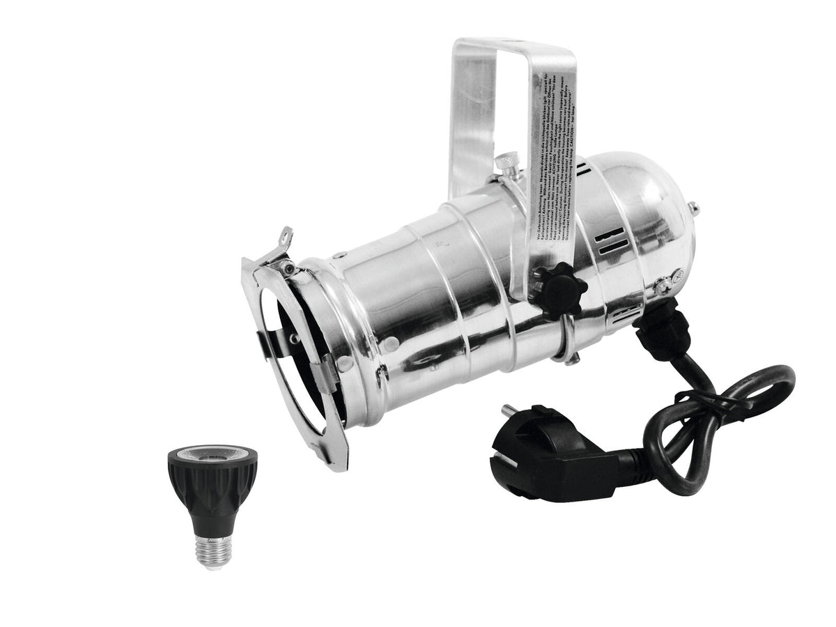 Eurolite Set PAR-20 Spot sil + PAR-20 230V COB 6W E-27 LED 1800-3000K dim2warm