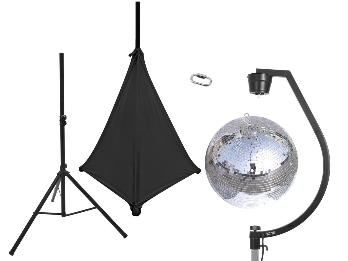 Eurolite Set Spiegelkugel 50cm mit Stativ und Segel schwarz