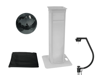 Eurolite Set Spiegelkugel 30cm schwarz mit Stage Stand variabel + Cover schwarz