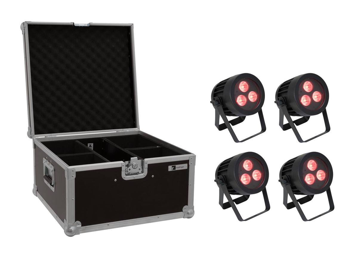 Eurolite Set 4x LED IP PAR 3x9W SCL Spot + Case