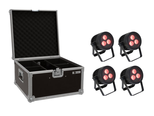 Eurolite Set 4x LED IP PAR 3x9W SCL Spot + Case