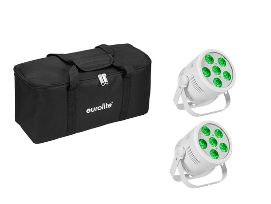 Eurolite Set 2x LED Silent Par 6 QCL Floor ws + Soft-Bag
