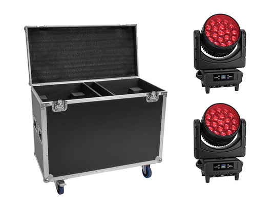 Eurolite Set 2x LED IP TMH-H760 + Case mit Rollen