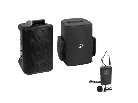 Omnitronic Set PORTY-8A Drahtlos-PA-System + Taschensender inkl. Lavaliermikrofon + Soft-Bag