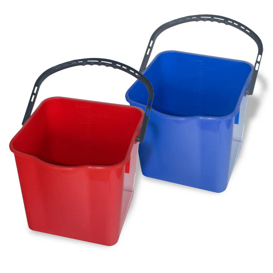 SemyTop 2 x 25 Liter Eimer (rot & blau) mit ergonomischem Henkel und Skala für Füllmenge