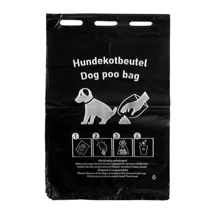 SemyTop HDPE Hundekotbeutel, schwarz, mit weißem Druck, 205 x 300 + 30 mm, 50 Stück je Block, 2.000 Stück im Karton