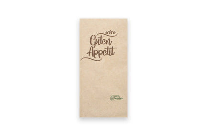 Funny Servietten mit Motiv "Guten Appetit", 2-lagig, 33 x 33 cm, recycling braun, 1/8-Buchfalz, 8x 250 Stück