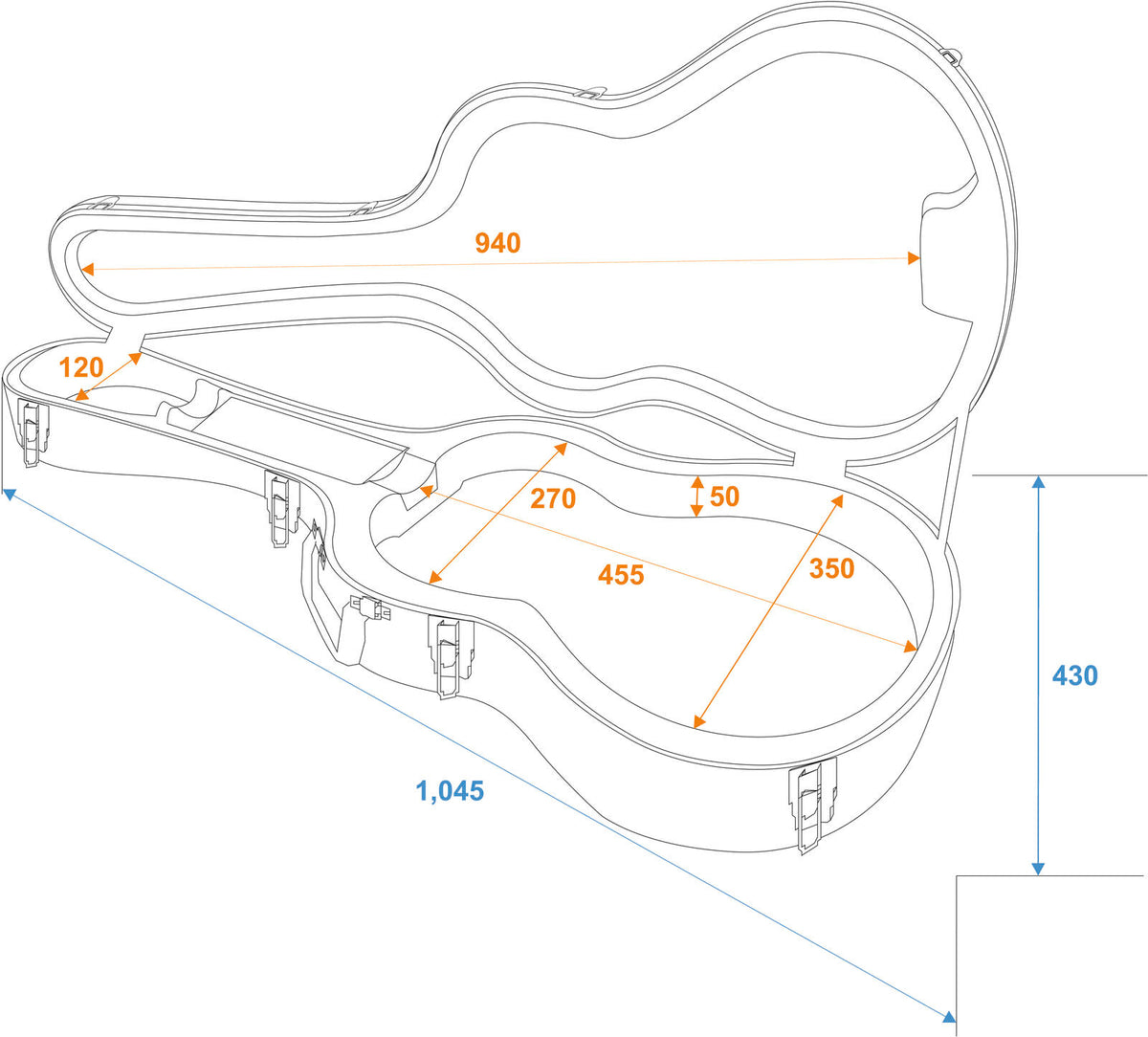 Dimavery ABS-Case für LP-Gitarre – Ansicht 5