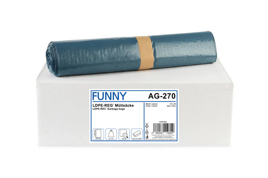 Funny LDPE-Regenerat Müllsäcke, blau, Typ 60, 70 l, 575 x 1.000 mm, 250 Stück