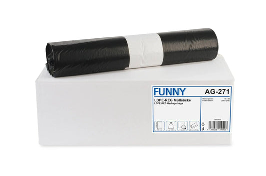 Funny LDPE-Regenerat Müllsäcke, grau, Typ 60, 120 l, 700 x 1.100 mm, 250 Stück