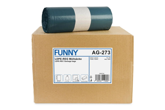 Funny LDPE-Regenerat Müllsacke, blau, Typ 100 extra, 120l, 700 x 1.100 mm, 200 Stück