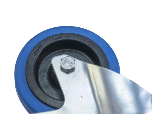 Roadinger Lenkrolle 100mm BLUE WHEEL mit Bremse – Ansicht 2