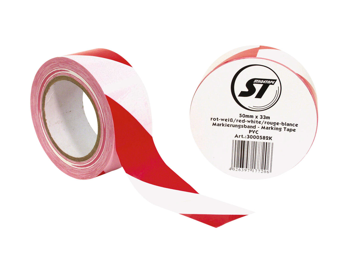 Markierungsband PVC rot/weiß