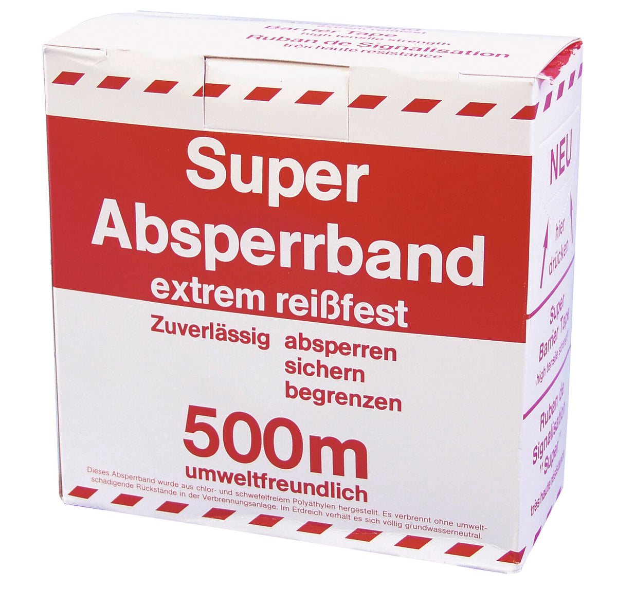 Absperrband rot/weiß 500mx80mm – Ansicht 3
