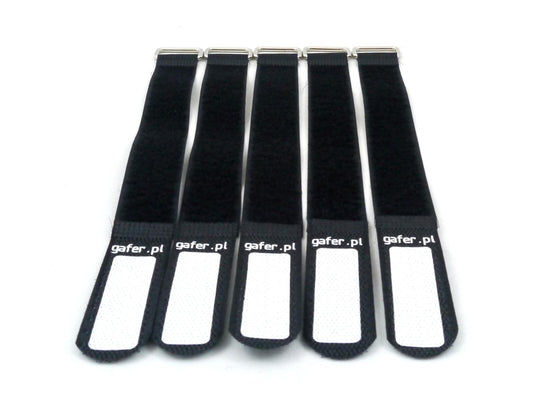 Gafer.pl Kabelbinder Klettverschluss 25x260mm 5er Pack sw