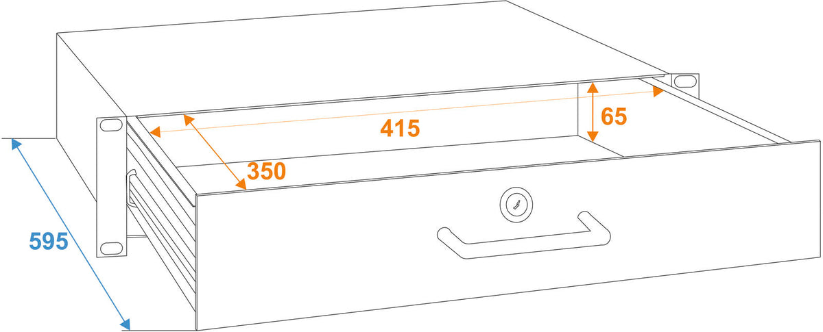Omnitronic Rackschublade mit Schloss 2HE – Ansicht 3