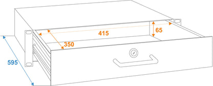 Omnitronic Rackschublade mit Schloss 2HE – Ansicht 3