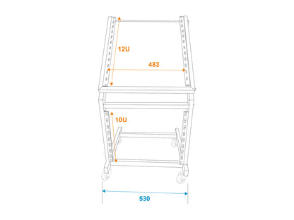 Omnitronic Rackwagen 12HE/10HE schwenkbar auf Rollen – Ansicht 6