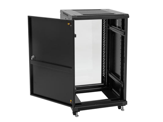 Roadinger SSC-16 Stahlschrank mit Glastür 16HE – Ansicht 2