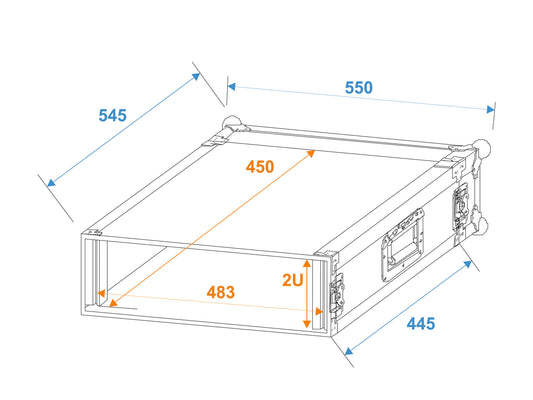 Roadinger Rack PRO 2HE 45cm – Ansicht 2