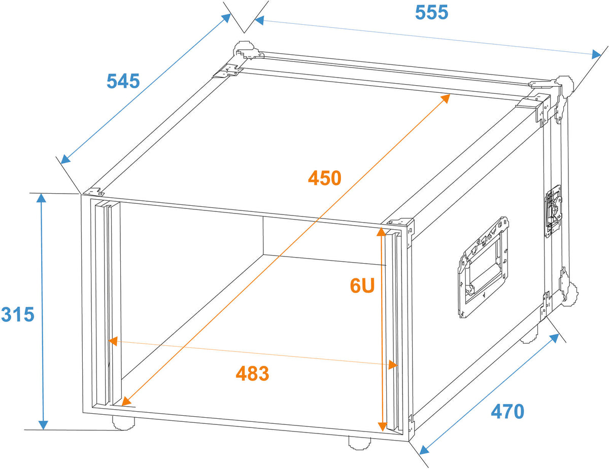 Roadinger Rack PRO 6HE 45cm – Ansicht 2