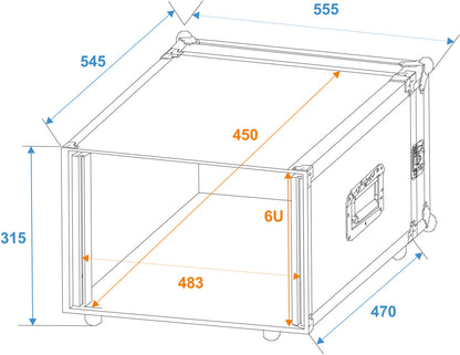 Roadinger Rack PRO 6HE 45cm – Ansicht 2