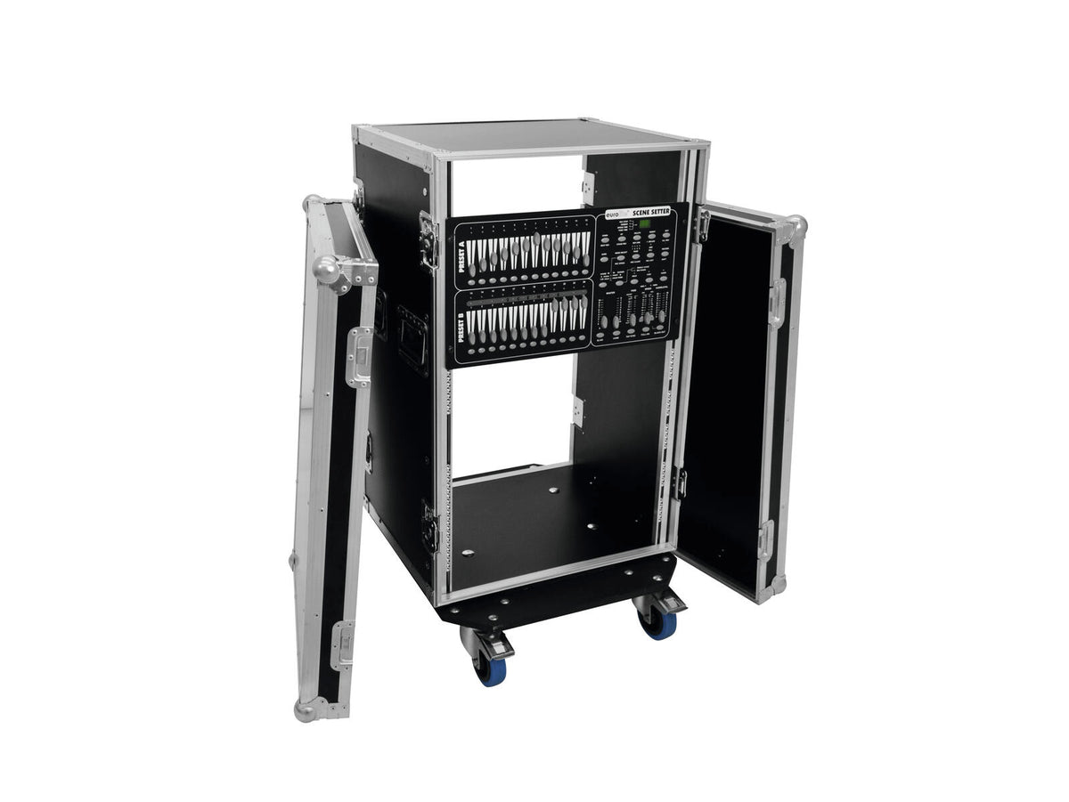 Roadinger Rack PRO 18HE 45cm mit Rollen – Ansicht 5