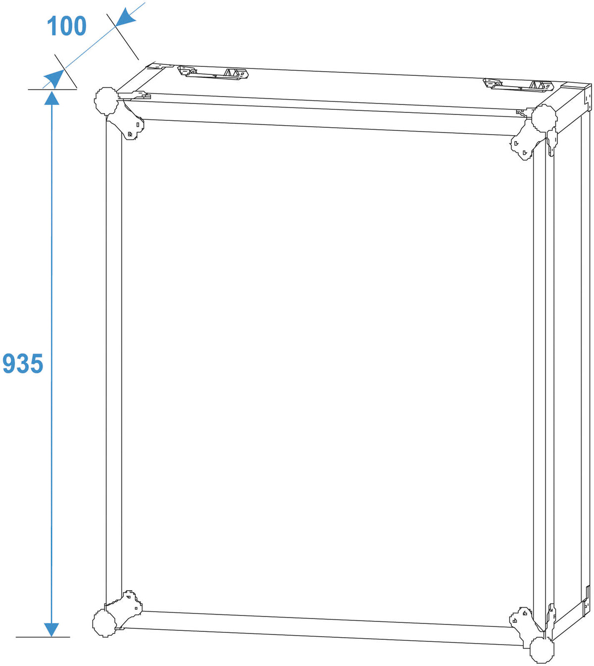 Roadinger Rack PRO 20HE 45cm mit Rollen – Ansicht 4