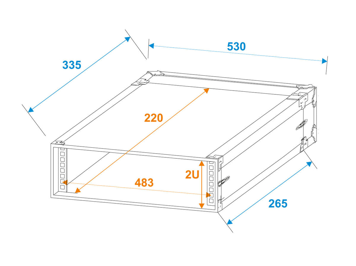 Roadinger Rack PRO 2HE 25cm – Ansicht 7