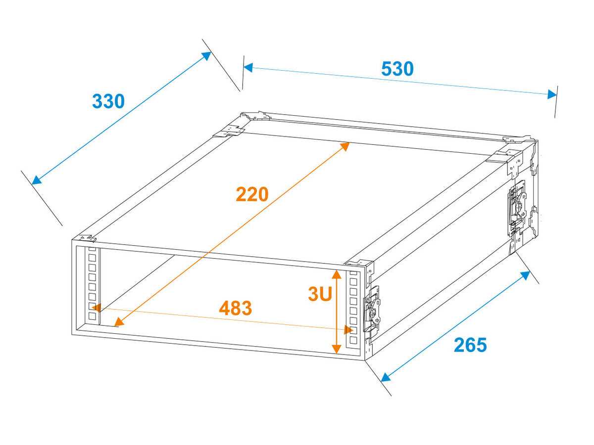 Roadinger Rack PRO 3HE 25cm – Ansicht 6