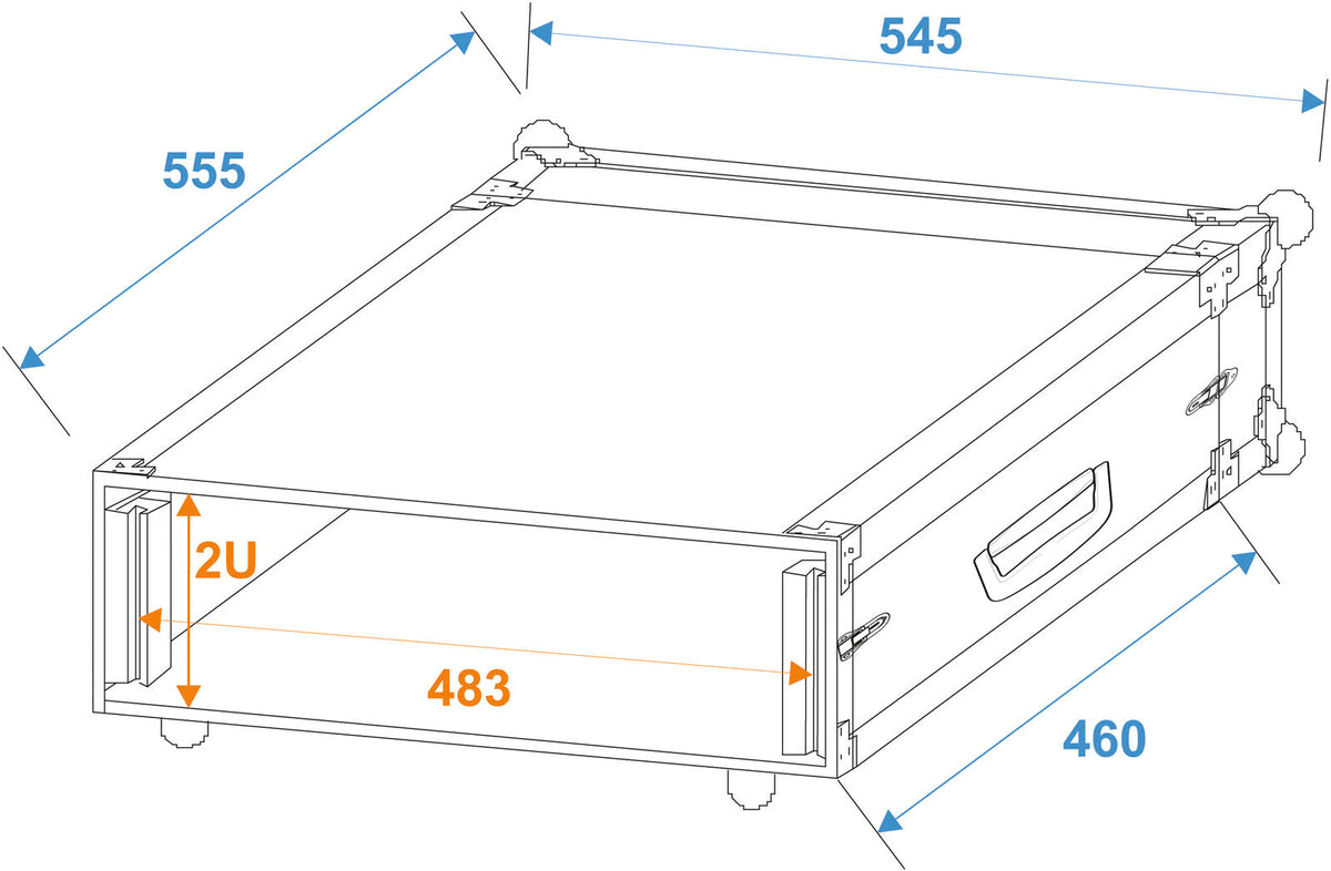 Roadinger Verstärkerrack PR-1, 2HE, 47cm tief – Ansicht 2
