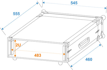 Roadinger Verstärkerrack PR-1, 2HE, 47cm tief – Ansicht 2