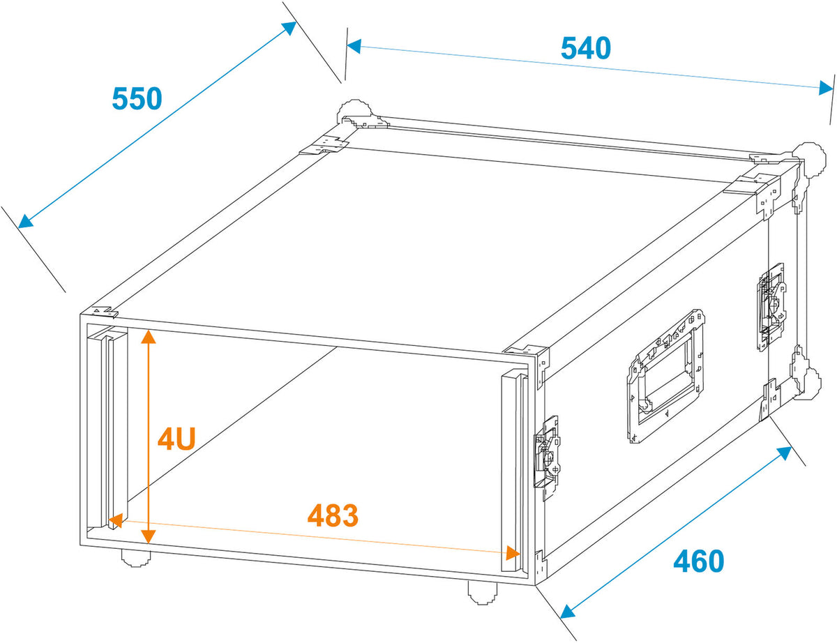 Roadinger Verstärkerrack PR-2, 4HE, 47cm tief – Ansicht 2