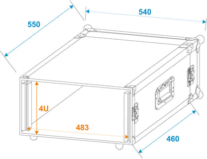 Roadinger Verstärkerrack PR-2, 4HE, 47cm tief – Ansicht 2